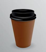 brun och svart pappersmugg för varmt kaffe. vektor illustration