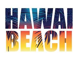 hawai beach sommarparadis abstrakt palmbakgrund. vektor illustration