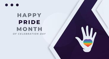 Lycklig stolthet månad HBTQ firande vektor design illustration för bakgrund, affisch, baner, reklam, hälsning kort