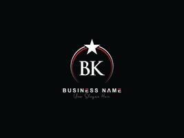 Initiale bk Luxus Geschäft Logo, feminin Star Kreis bk Logo Brief Vektor Symbol