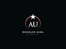 königlich Star au Luxus Logo, minimalistisch Kreis au Brief Logo Design vektor