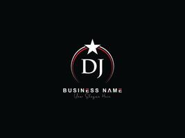 Initiale Kreis dj Logo Symbol, kreativ Luxus Star dj Brief Logo Bild Design vektor