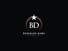 Initiale bd Luxus Geschäft Logo, feminin Star Kreis bd Logo Brief Vektor Symbol