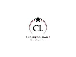 minimal Star cl Logo Symbol, kreativ Kreis Luxus cl Brief Logo Bild Design vektor