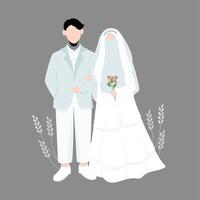 muslimische Hochzeitscharakterillustration für Online-Einladung vektor