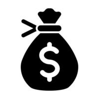 Geld Tasche Vektor Glyphe Symbol zum persönlich und kommerziell verwenden.