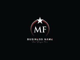 Monogramm Kreis mf Luxus Logo, kreativ Star mf Logo Brief Symbol Vektor