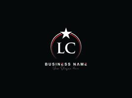 Star Kreis lc Luxus Logo, minimalistisch lc Logo Brief Vektor Kunst