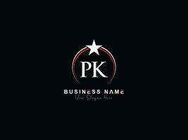 minimalistisch Kreis pk Logo Symbol, kreativ pk Luxus Star Logo Brief vektor