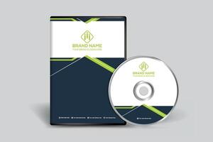 företags- grön Färg dvd omslag design vektor