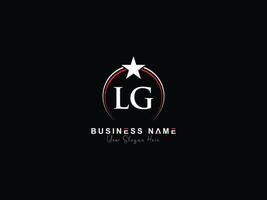 Star Kreis lg Luxus Logo, minimalistisch lg Logo Brief Vektor Kunst