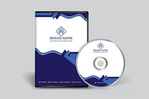 blå elegant företags- dvd omslag design vektor