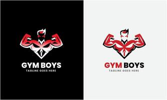 kreativ Fitnessstudio, Fitness Bodybuilding, Logo Symbol Probe, Sport Mann Konzept Illustration Vorlage vektor