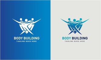 kreativ Fitnessstudio, Fitness Bodybuilding, Logo Symbol Probe, Sport Mann Konzept Illustration Vorlage vektor