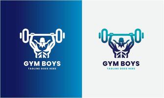 kreativ Fitnessstudio, Fitness Bodybuilding, Logo Symbol Probe, Sport Mann Konzept Illustration Vorlage vektor