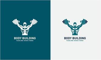 kreativ Gym, kondition bodybuilding, logotyp ikon prov, sport man begrepp illustration mall vektor