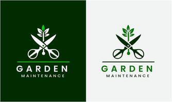 trädgårdsmästare grön träd blad logotyp design ikon prov gräsmatta vård, jordbrukare, gräsmatta service vektor
