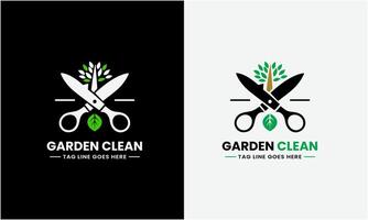 trädgårdsmästare grön träd blad logotyp design ikon prov gräsmatta vård, jordbrukare, gräsmatta service vektor