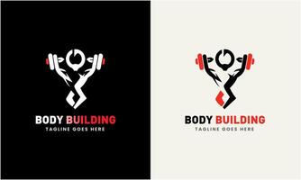 kreativ Gym, kondition bodybuilding, logotyp ikon prov, sport man begrepp illustration mall vektor