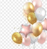 glänzende alles Gute zum Geburtstag Ballons Hintergrund-Vektor-Illustration