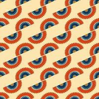 en mönster med blå och orange löv vektor