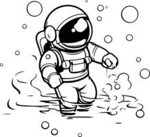 Astronaut im das Wasser auf Weiß Hintergrund. vektor