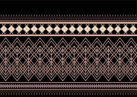 etnisk geometrisk sömlös tyg mönster korsa stitch.ikat broderi orientalisk pixel mönster brun bakgrund. abstrakt,, illustration. textur, kors stygn, ram, dekoration, matta tapet. vektor