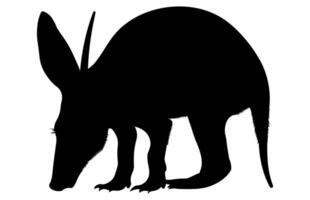 Erdferkel Silhouette , wild Tier, Erdferkel Silhouette Illustration isoliert auf Weiß Hintergrund. Selten Tiere. vektor