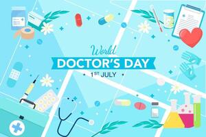 Welt Ärzte Tag Illustration zum Gruß Karte. vektor