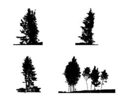 Satz von Baum-Silhouette isoliert auf weißem Hintergrund. Vektorillustration vektor