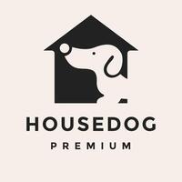 Haus Hund Haustier Pflege Logo Design Vorlage vektor