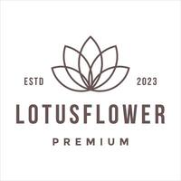 retro Jahrgang Lotus Logo Design, Spa Logo Inspiration, Natur Design Vorlage vektor