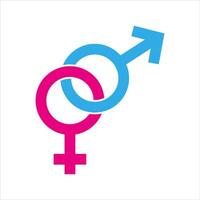 männlich und weiblich Geschlecht Symbol, Frau und Mann Rosa und Blau Sex Symbol Design Vorlage vektor