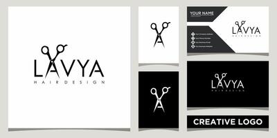 frisyr salong och mode logotyp design mall med företag kort design vektor