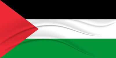 Palästina Flagge mit Seide Wirkung. Palästina Unabhängigkeit Tag. Illustration, Banner vektor