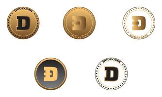 Dogecoin Design Sammlung. vektor