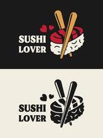 spielerisch Sushi Liebhaber Text. Sushi Liebhaber einfach Illustration Design zum druckbar Produkte. vektor