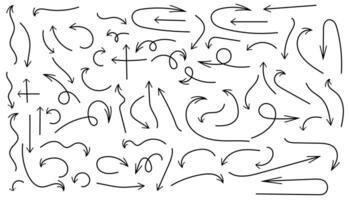 Hand gezeichnet Pfeil Symbole Gekritzel Design Elemente. vektor