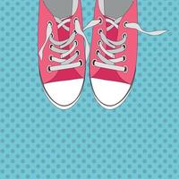Paar Schuhe auf farbigem Hintergrund in der Pop-Art-Stil-Vektor-Illustration vektor