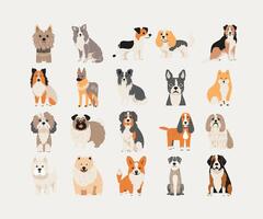 vielfältig Hund Rassen Clip Art Sammlung vektor