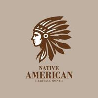 apache amerikan arv månad ikon vektor