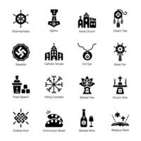 neueste Sammlung von Christentum Leben Glyphe Symbole vektor