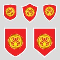 einstellen von Kirgisistan Flagge im Schild gestalten Rahmen vektor