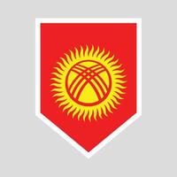 kyrgyzstan flagga i skydda form ram vektor