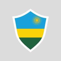 rwanda flagga i skydda form ram vektor
