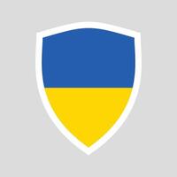 ukraina flagga i skydda form ram vektor