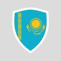 kazakhstan flagga i skydda form ram vektor