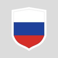 ryssland flagga i skydda form ram vektor