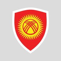 kyrgyzstan flagga i skydda form ram vektor