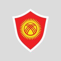 kyrgyzstan flagga i skydda form ram vektor